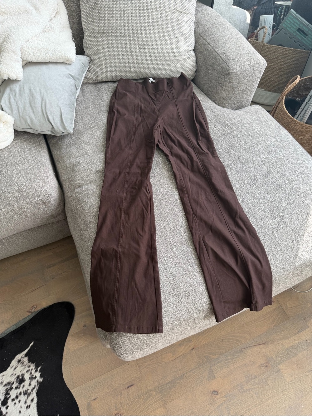 Garage Chocolate Brown High-Rise Flare Pants